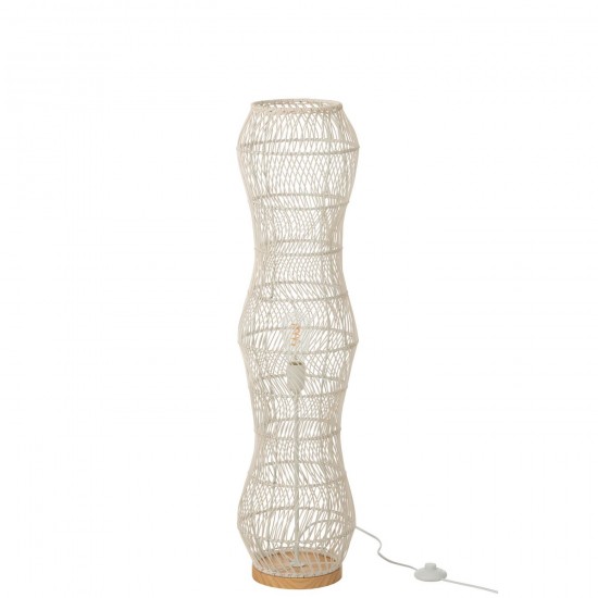 J Line Floor Lamp Rattan Braided Metal White Floor lights Standing Floorlamps.