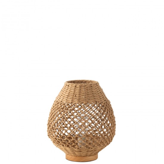 J Line Table Lamp Braided Metal Dark Natural Small Bulbs.