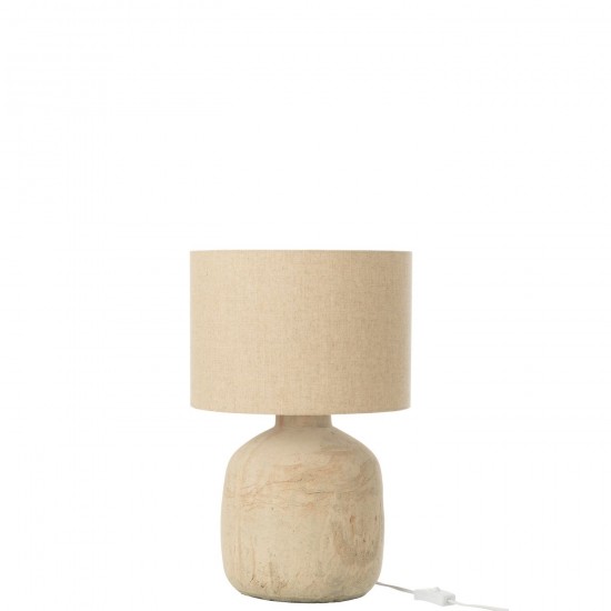 J Line Table Lamp Mia Terracotta Beige Small Bulbs.