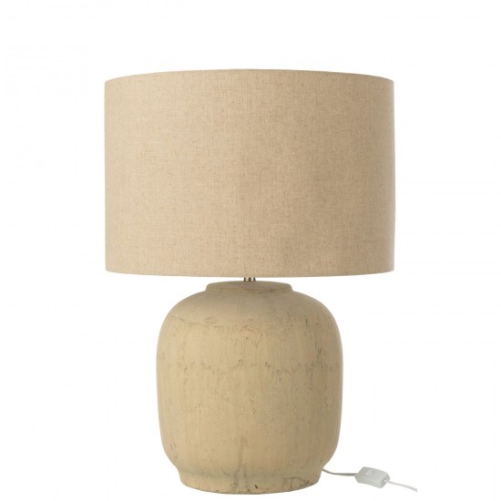 J Line Table Lamp Mia Terracotta Beige Large Bulbs.