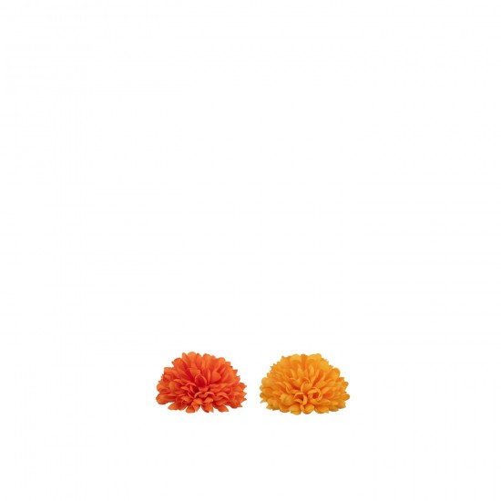 Jline Bloem Halve Bol Dia 13Cm Kunstmatig Geel Oranje Assortiment Van 2.