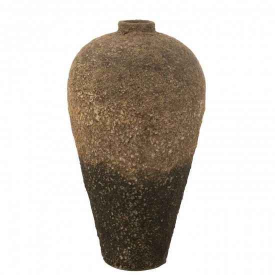 Jline Vase Pot Antique Cement Brown Black.