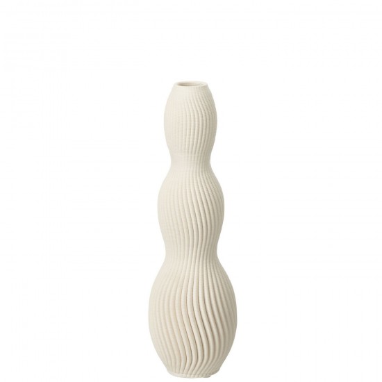 J Line Grands vases Grand vase Vases hauts Vase haut. Jolipa Vase Kudos Ceramique Beige Small.