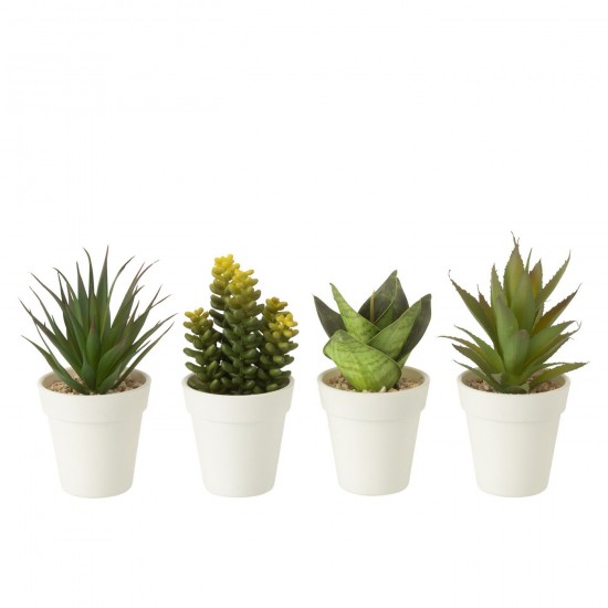 J Line plantes en pot Jolipa Plantes En Pot Artificielles Vert Assortiment De 4.
