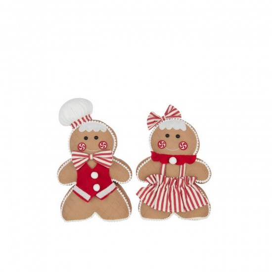 Jline Peperkoek Boy Girl Polyester Camel Kerstrood Large Assortiment Van 2.