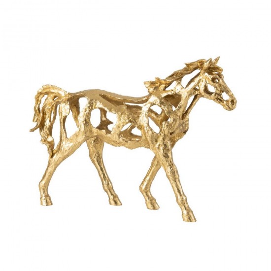 J Line Cavallo Correre Poliresina Oro Large Caballo Corriendo Poliresina Dorado Large.