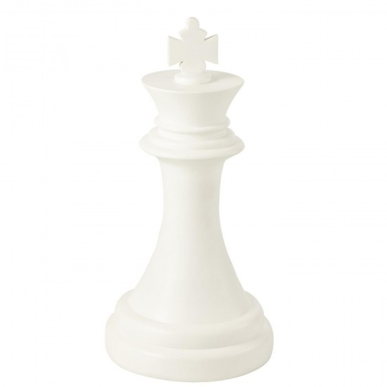 J Line pièces d'échecs Jolipa Pièce D Échecs Roi Polyrésine Blanc.