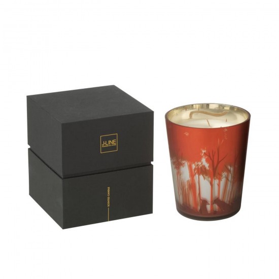 Jline Geurkaars Noa Bos Soja Rood Goudkleurig Medium 68U.