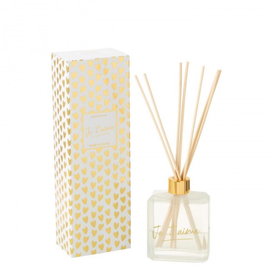 J Line diffuseurs de parfums Jolipa Diffuseur À Batons Je T Aime Solvant Doré.