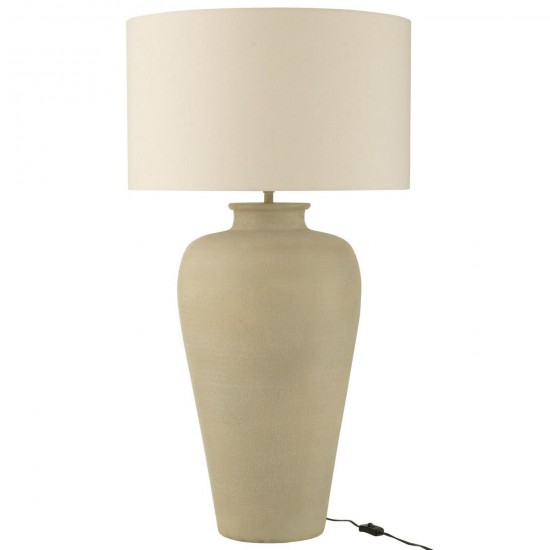 J Line House Lamp Cylinder Aluminium Ecru Table Lights.