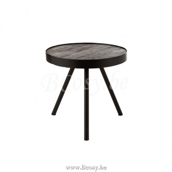 J Line Jline Side Table Fien Mango Wood Iron Dark Brown Black nested side tables sidetables