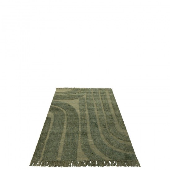 J Line Rug Rounded Lines Wool Khaki Green carpets.