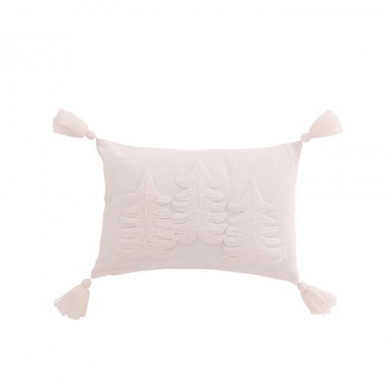 J Line Cushion Christmas Trees Cotton White cushion.