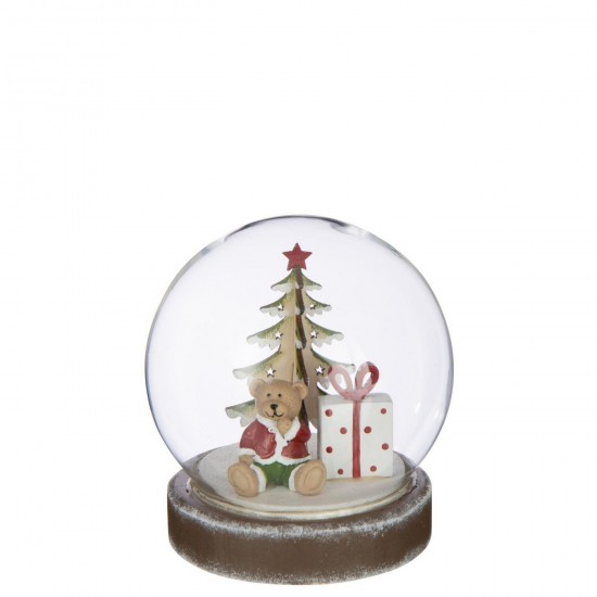 J Line Ball Led Bear Plywood White Christmas Red.