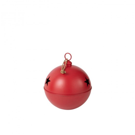 J Line Christmas Bauble Mat Ball Iron Red Large box of baubles.