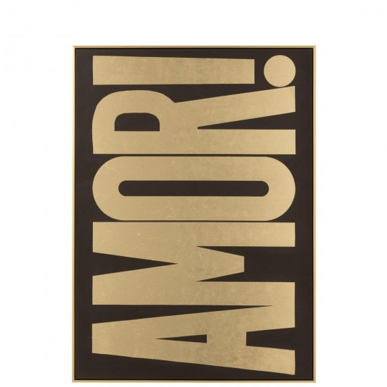 J Line Painting Rectangle Amor Ps Black Gold Colored paintings.