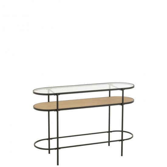 J Line Consolle Ferro Naturale Nero Mesa Consola Plancha Natural Negro.