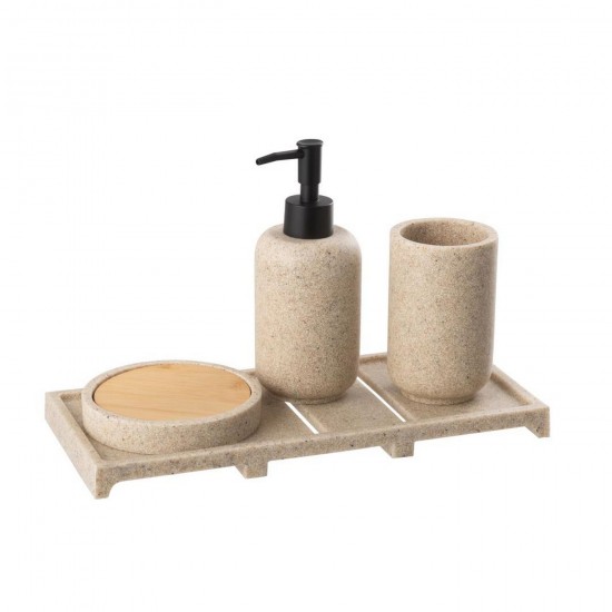 Jline Zeepverdeler On Tray Polyresin Beige Naturel.