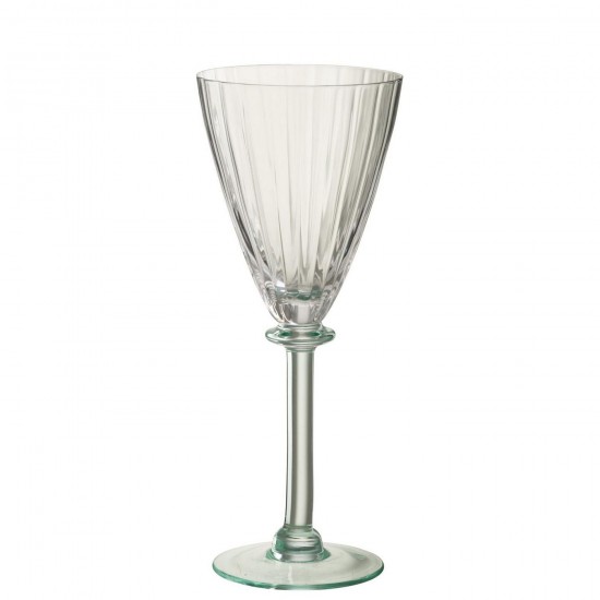 J Line verres a vin Jolipa Verre À Vin Ligné Verre Transparent Vert Clair.