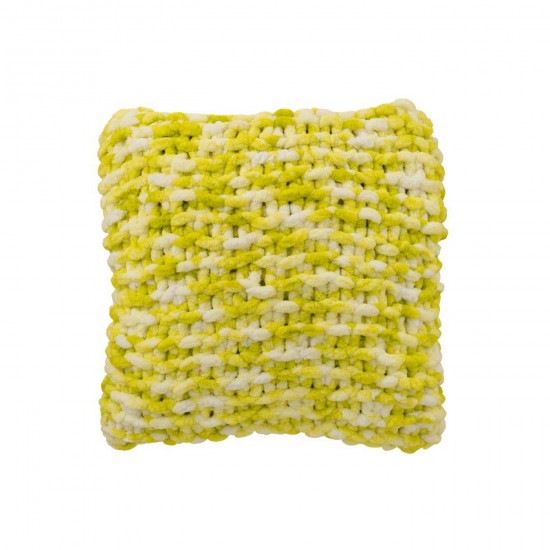 J Line Cushion Knitted Polyester Green White cushion.