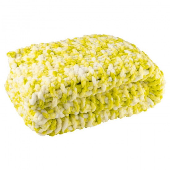 Jline Deken Gebreeën Polyester Groen Wit.