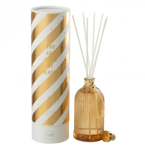 Jline Duftspender Magic Parfümiertes Öl Weiß Goldfarben Large riehwasser.