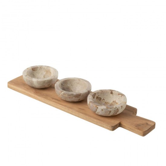 Jline Kruidenset Marmer Naturel Beige.