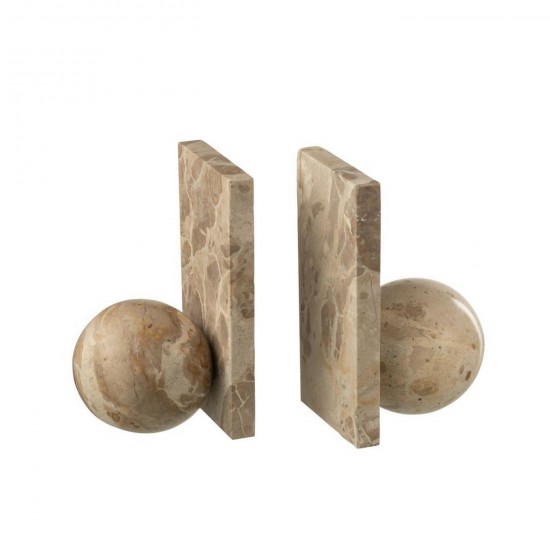 Jline Boekensteun Marmer Beige.