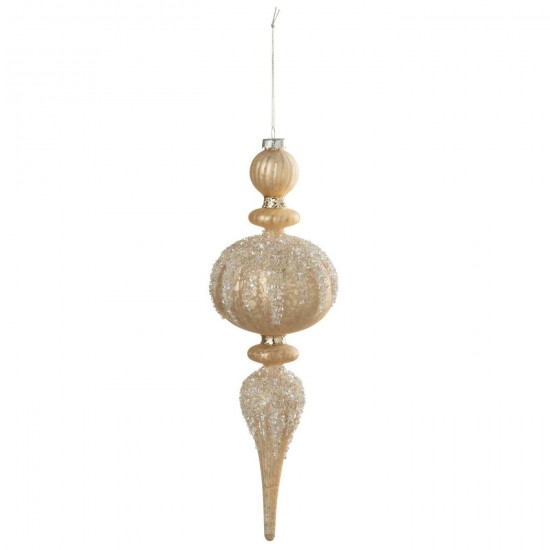 J Line boules de noel Jolipa Boule De Noël Goutte Paillettes Verre Doré.