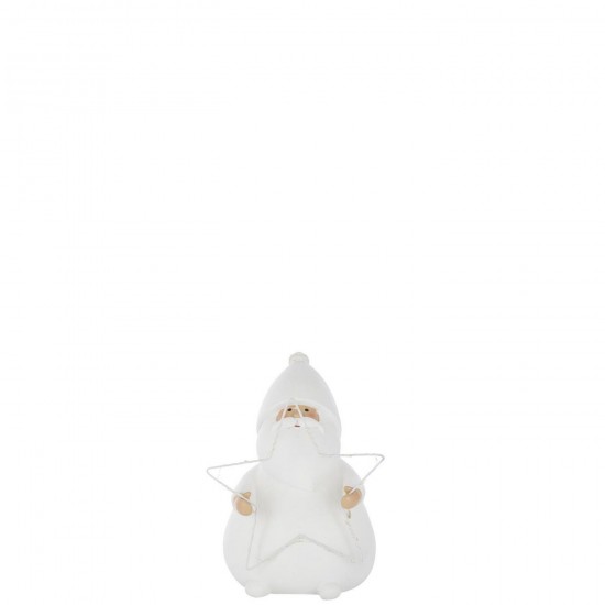J Line Santa Claus Led Star Polyresin White Small santa clauses.