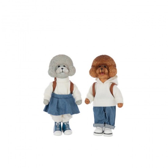 J Line Poodle Clothe Bag Polyresin Multicolored Large Assortment Of 2.