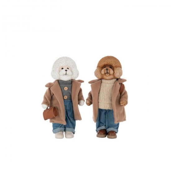 J Line Poodle Clothe Bag Polyresin Multicolored Large Assortment Of 2.