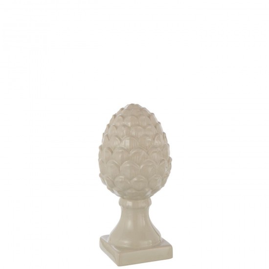 J Line hivers Jolipa Pomme De Pin Sur Base Brillant Porcelaine Beige Medium.