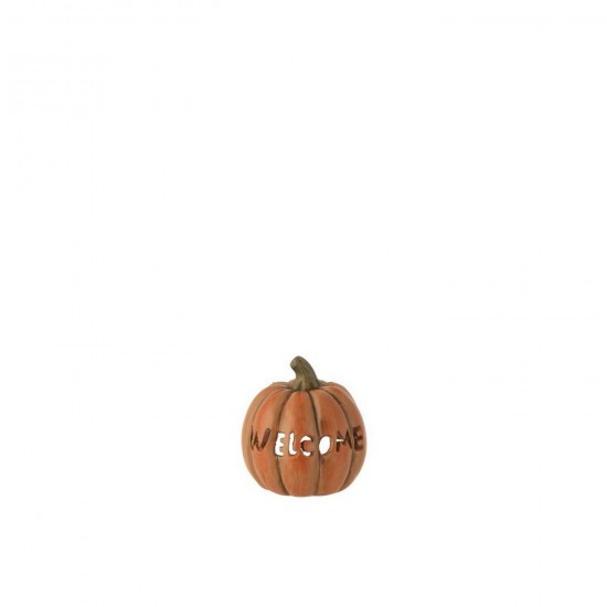 J Line Pumpkin Welcome Clay Caramel Small pumpkins.