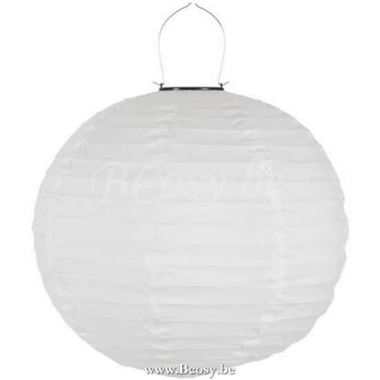J Line Jline Lampion Led Zonne Energie Wit M 41X41X41Cm