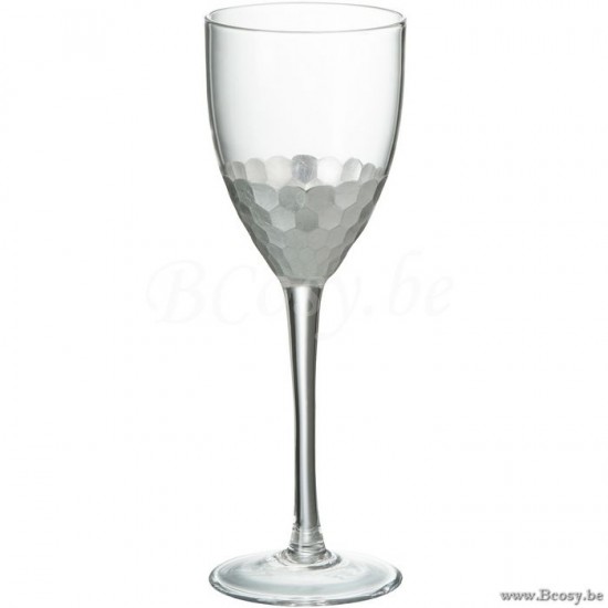 verres a vin Jolipa Jline Verre A Vin Blanc Verre Transparent Argent
