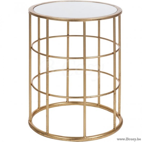 tables d appoint bouts de canapé Jolipa Jline Table Gigogne Barre Metal Verre Or