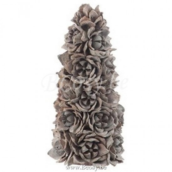 cones de noel Jolipa Jline Cone Pomme De Pin Gris Paillettes Small