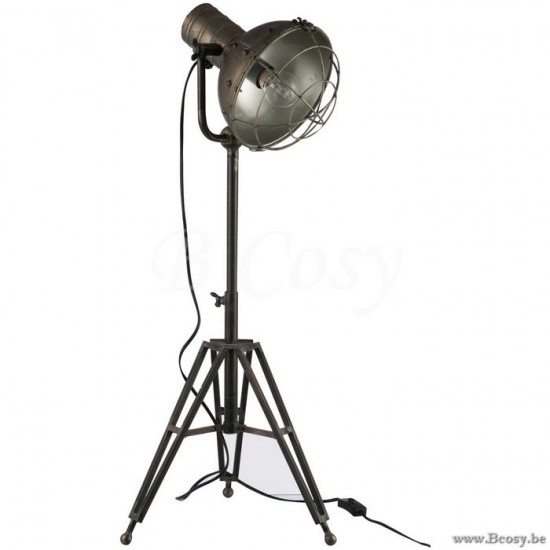 J Line Jline Standing Lamp Round Metal Grey Floor lights Standing Floorlamps