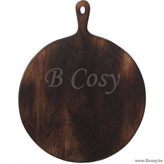 J Line Jline Snijplank Rond Hout Donker Bruin Large