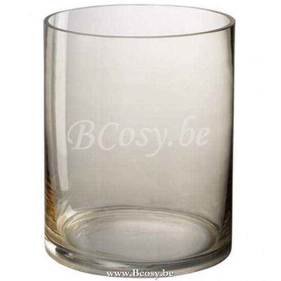 lanternes photophores Jolipa Jline Bougeoir Wls Rond Verre Beige