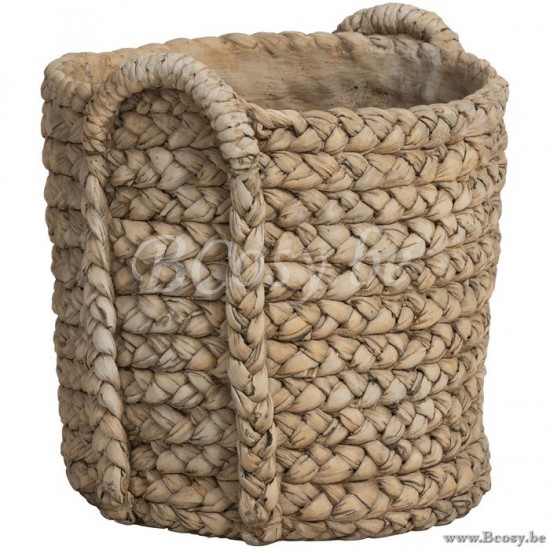 J Line Jline Bloempot Handvaten Aardewerk Naturel Extra Large