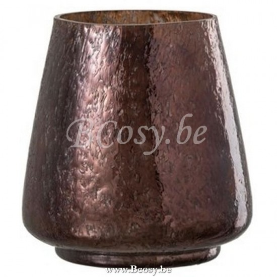 J Line Jline Tealight Holder Conic Glass Brown tea lights holders