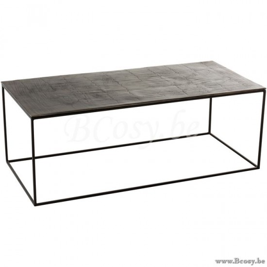 J Line Jline Tavolo Da Salotto Rettangolare Oxidize Alluminio Ferro Nero Verde Mesa De Salon Rectangular Oxidize Aluminio Metal Antiguo Negro