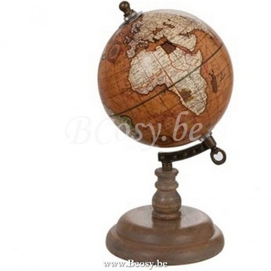 mappemondes sur pied globes terrestres Jolipa Jline Globe Sur Pied Bois Rouille Naturel Small