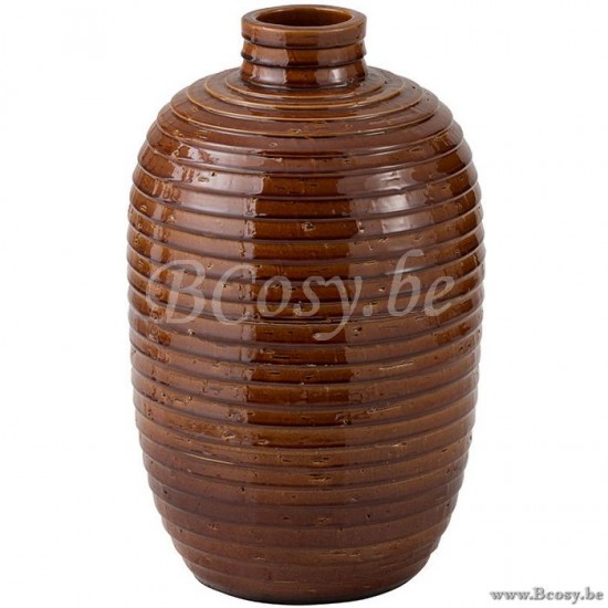 vases Jolipa Jline Vase Ethnique Ceramique Marron Small