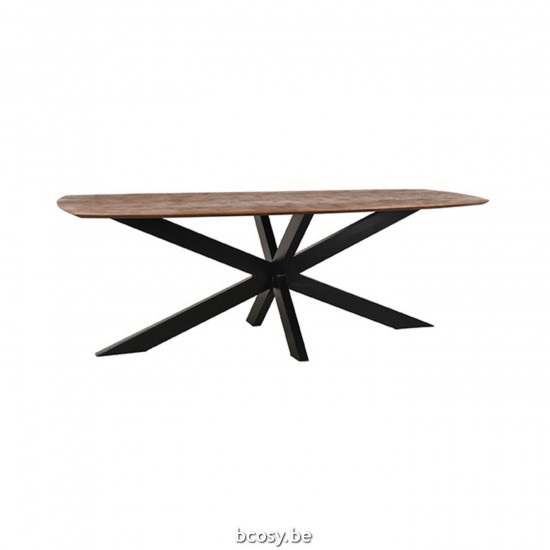 LABEL 51 Eetkamertafel Zane Bruin Mangohout 160 cm.