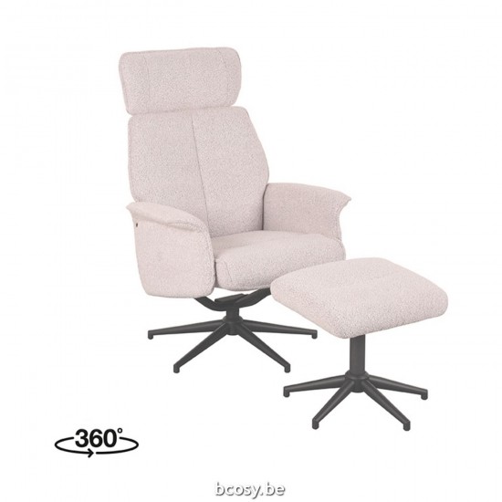 LABEL 51 Fauteuil Verdal Naturel Boucle Incl. Ottoman.