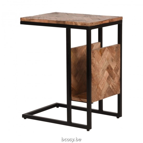 LABEL51 Side table Shift Rough Mango wood.