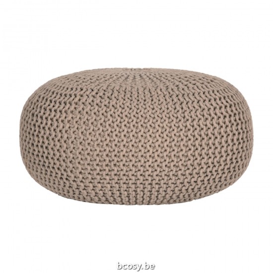 LABEL51 Tabouret L Knitted Beige Coton.